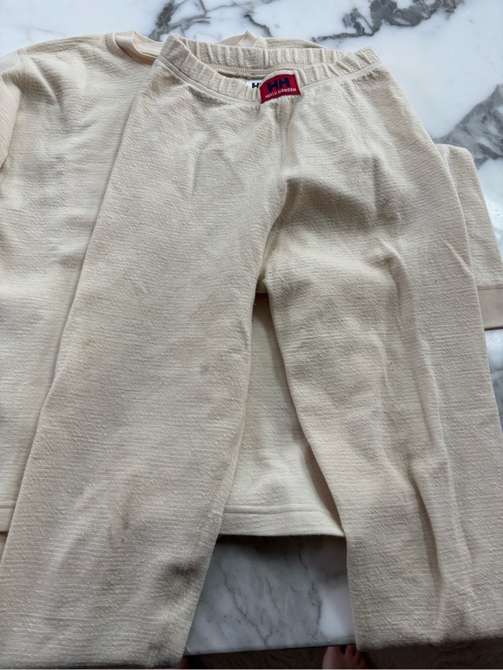 Helly Hansen women's Cream Thermal Pants and shirt set